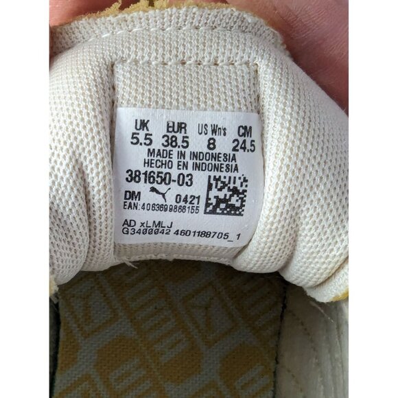 Puma Suede Mayu Up women's yellow & white platform sneakers Size 8 - Picture 11 of 11